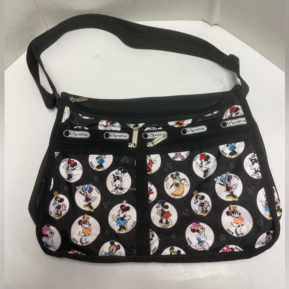 LeSportsac Disney Minnie Mouse Cleo Crossbody Messenger Bag Cross Body - Black